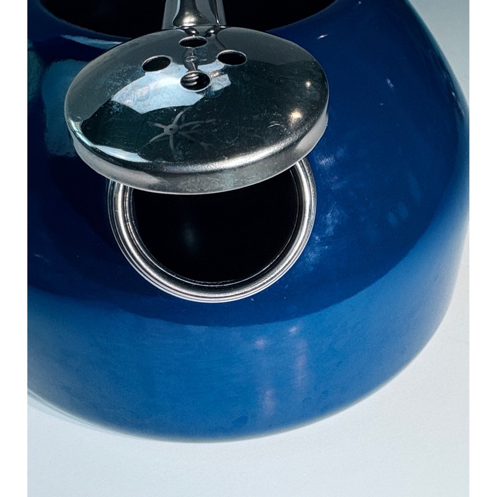 Chantal Cobalt Blue Enamel on Steel Whistling Tea Kettle Stainless Handle Lid - Picture 11 of 12